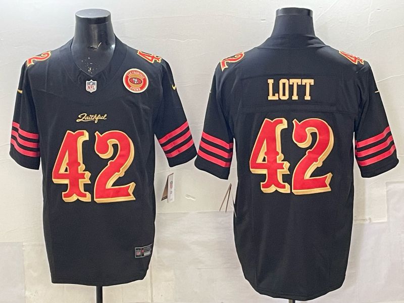 Men 2025 San Francisco 49ers #42 Lott black 5th generation Nike Limited NFL Jersey style 0019
